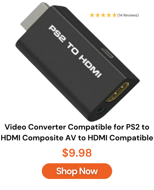 Video Converter Compatible for PS2 to HDMI Composite AV to HDMI Compatible