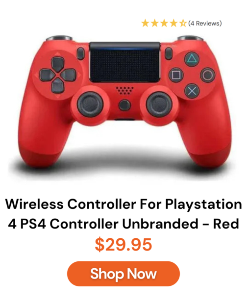 Wireless Controller For Playstation 4 PS4 Controller Unbranded - Red