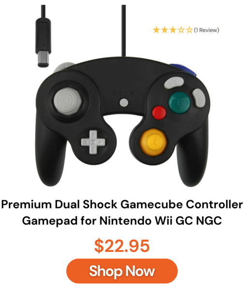 Premium Dual Shock Gamecube Controller Gamepad for Nintendo Wii GC NGC